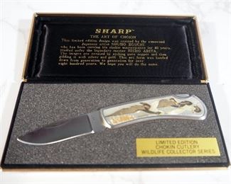 Sharp Limited Edition Chokin Wildlife Collector Series Folding Knife In Display Box

