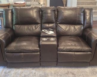 Power Recliner Leather Sofa