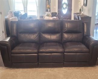 Power Recliner Leather Couch