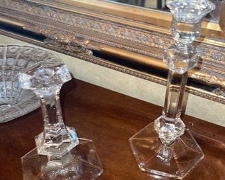 Val St Lambert Candlestick Holders