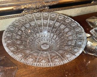 Sunburst Wheel Cut Crystal Bowl
