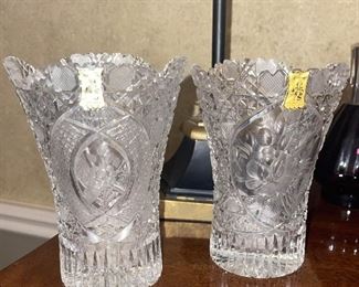 Meissen Cut Crystal Vases