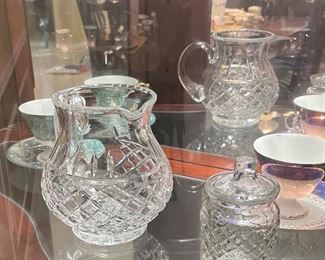 Crytal Pitcher, Crystal Condiment Jar