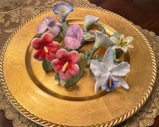 PIA Bone China Flower Napkin Rings Cala Lillies and Others