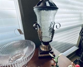 Glass Bowl, Crackle Jar Home Decor