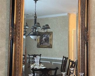 Large Ornate Black and Gold Mirror