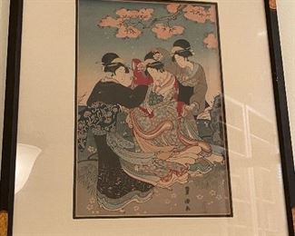 Woodblock Three Maidens By Toyokuni
