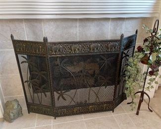 Metal Elephant Fireplace Screen