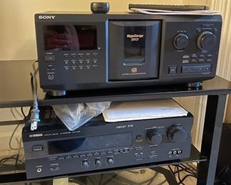 Sony Mega Disc CD Player, Yamaha Receiver with Speakers 