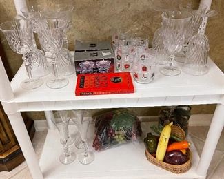 Mikasa Candle Holders, Rubber Grapes and Glass Fruit