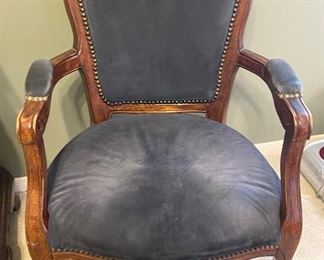 Blue Suede Arm Chair