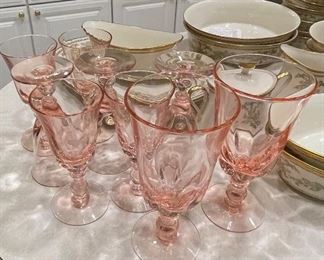 Tiffin Franciscan Pink Canterbury Wine Glasses