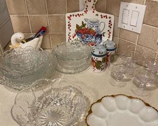 Variety of Glass Serving Bowls