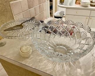 Crystal Bowl, Pedestal Cake Plate, Lenox Trinkets  Box
