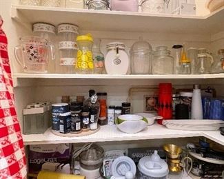 Jars, Baking Items, Corn Cob Holders, chopper, Syrup, Pyrex 