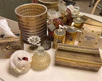 Gold Filigree Vanity Items