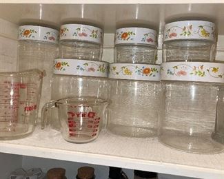 Pyrex Glass Wild Flowers Canisters