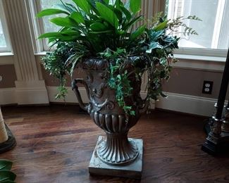 Beautiful Oversized Urn with Live Peace Lily