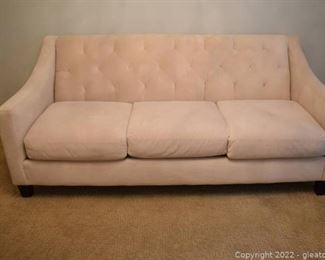 Better by Design Max Home Furniture Ivory Velour Tufted Sofa