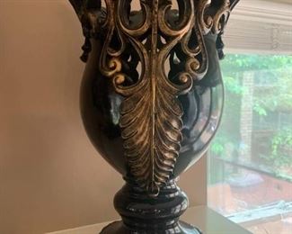 Black and Gold Pedestal Decor Piece