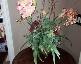 Gorgeous Floral Arrangement in Brass Tone Planter