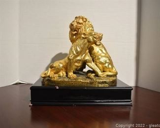 King and Queen of the Jungle Sculptures on Base