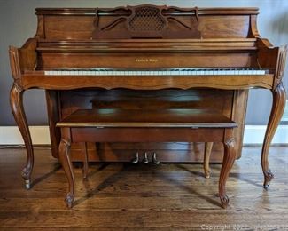 Late 1980s Walter French Provincial Upright Piano with Personal Signature