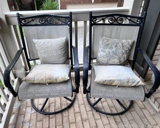 Pair of Adorable Cast Aluminum Patio Chairs