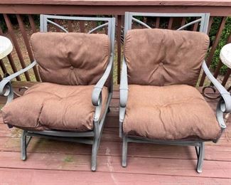 Pair of Gorgeous Cast Aluminum Patio Chairs