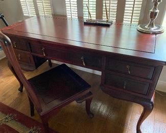 Mahogany Desk and Chair purchased 1984 WORLDS FAIR 