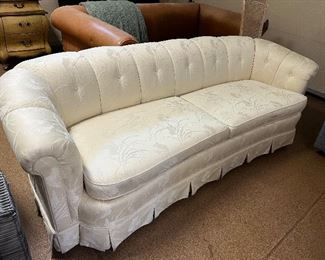 White upholstered couch 