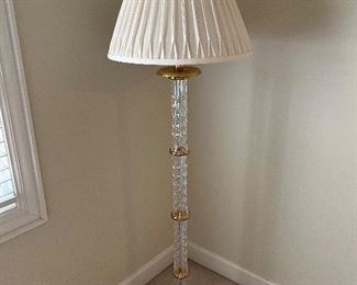 Brass/glass floor lamp