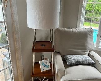 leroy pottery barn lamp with phone charger/ chair NFS