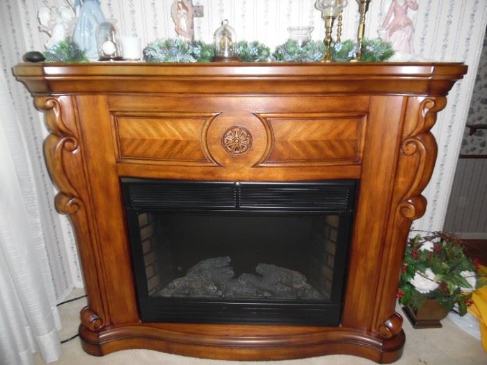 Ornate electric fireplace
