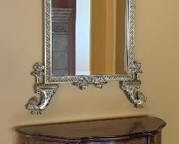 Hand-painted Entry Chest w Storage, Ornate Decorative Wall Mirror