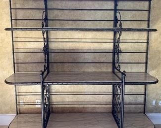 Large Bakers Rack w Marble/Granite Shelves