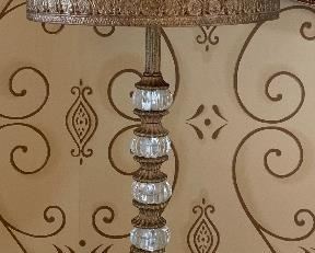 Accent Lamp w Colored Pleated Shade