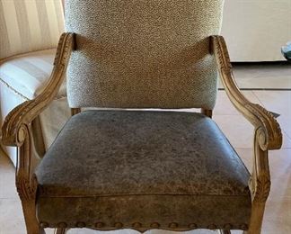 Dining Arm Chair Leather Seat