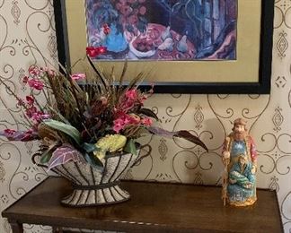 Vintage Table, Silk Floral, Art