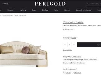 Perigold Curved 92" Recessed Arm Sofa