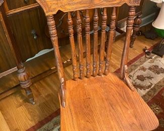 6 Antique Ferguson's, Tiger Oak Carved Back Chairs