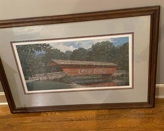 "Coca-Cola Covered Bridge". Signed and numbered print by C. Carson