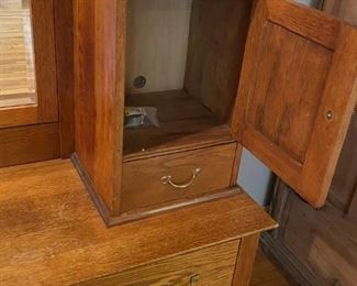 Rare Antique Gentleman's Dresser with Hatbox and Full Tilting Mirror