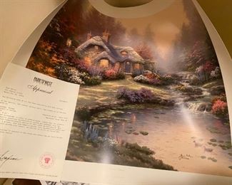 Thomas Kinkade, "Everett's Cottage" Numbered Lithograph with C.O.A.    20"x 24" 