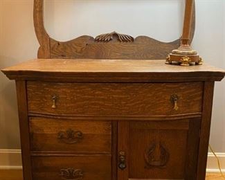 Antique Wash Cabinet Table