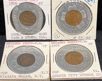 Encased cents early 1900s