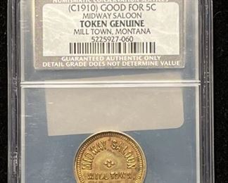 029 1910 Midway Saloon 5C Token