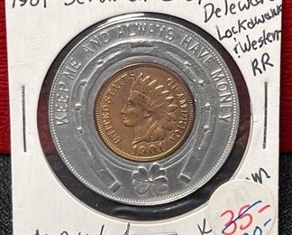 137 1901 Scranton Coal Encased Cent
