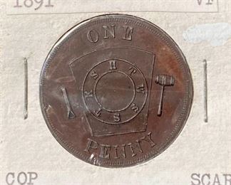 1891 Masonic Token