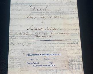 282 Original 1859 Philadelphia Reading Railroad Deed